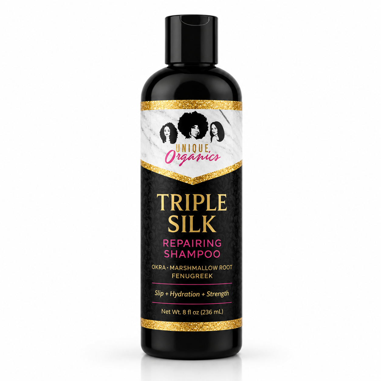 Triple Silk Repairing Shampoo with Okra, Marshmallow & Fenugreek