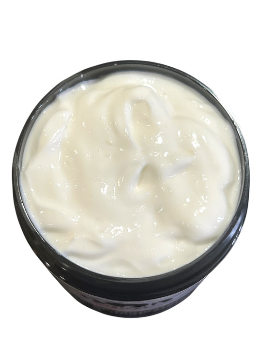 Jar of white moisturizing hair cream